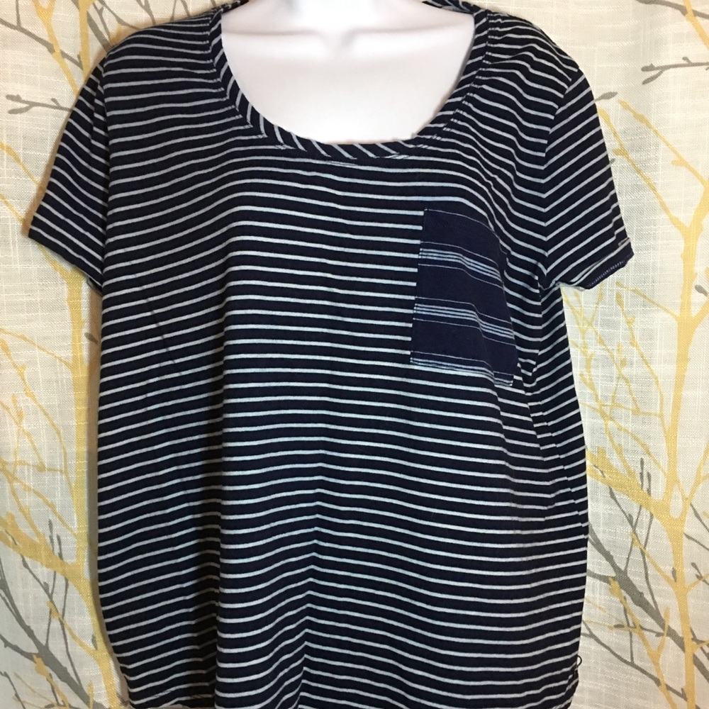 Eddie Bauer Scoop Neck Striped T-Shirt
